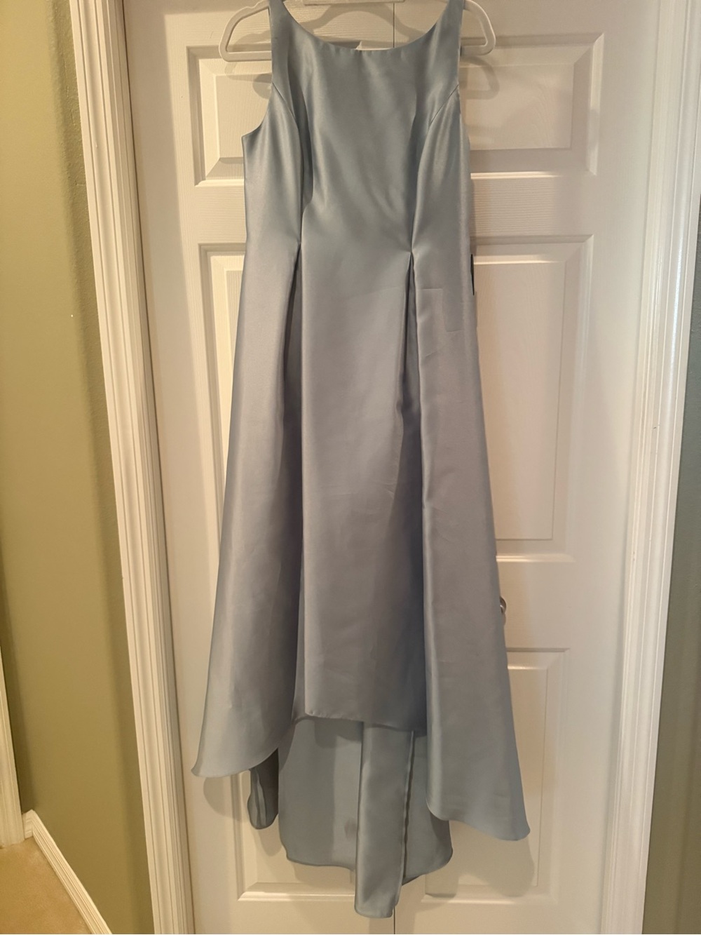 Light Blue High-Low Satin Skirt